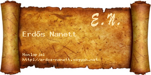 Erdős Nanett névjegykártya